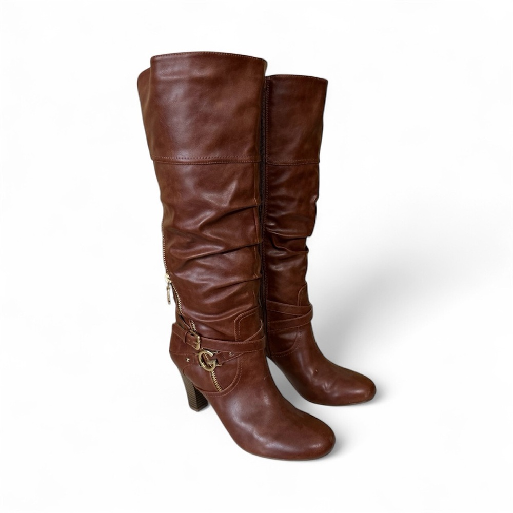 G by Guess Chestnut Heeled Boots
